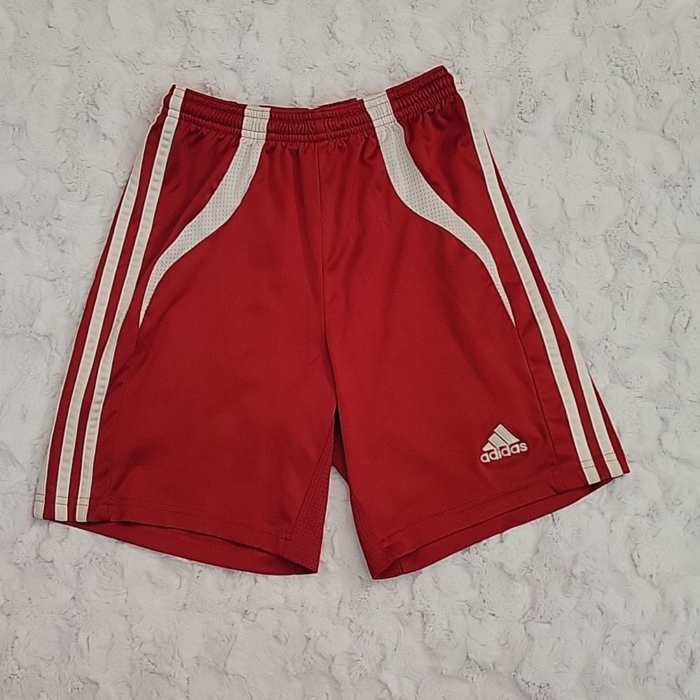 Adidas Red/White Jersey Shorts, Boys Size Medium, Decent Condition!